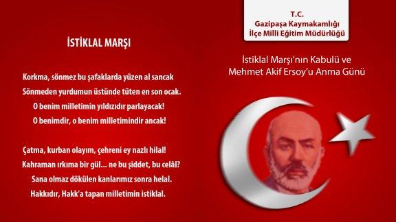 12 Mart İstiklal Marşının Kabülü ve Mehmet Akif Ersoy´u Anma Programı